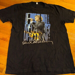 2010 PAUL MCCARTNEY Tour T-shirt Black Double Sided Short Sleeve international